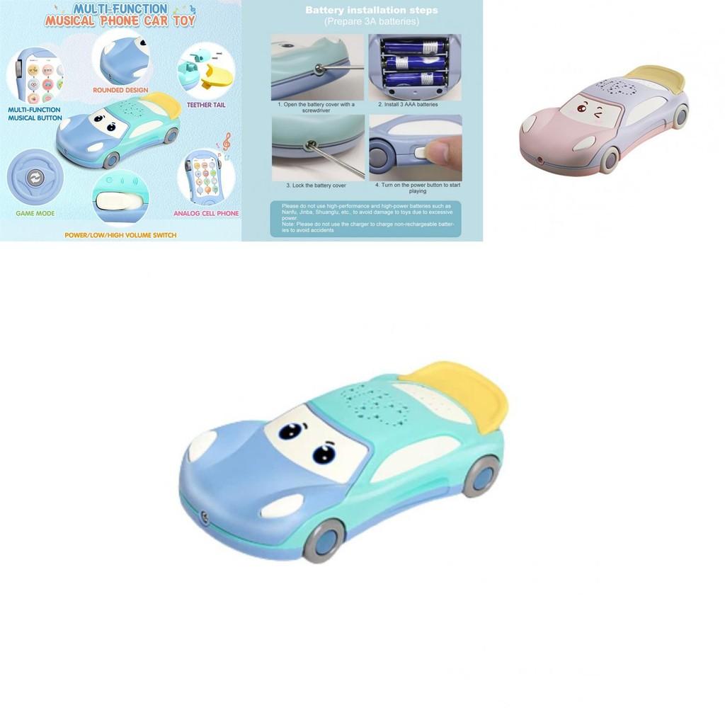 Colorful Baby Puzzle Phone Toy For Early Education Learning Multifunction Car Cartoon Design