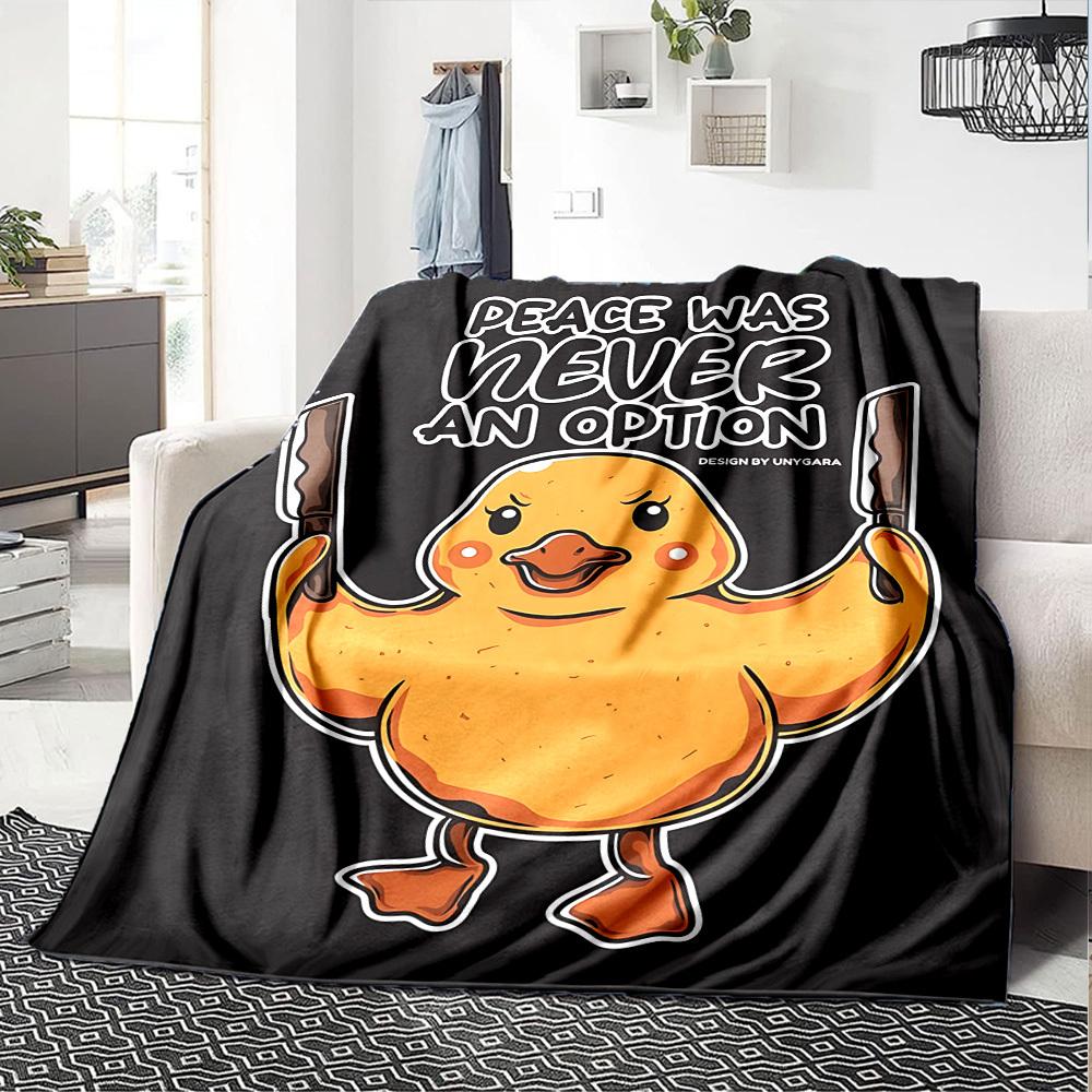 1pc duckling guns Throw Blanket Soft Flannel, Cozy All Season Polyester Perfect for Home, Office