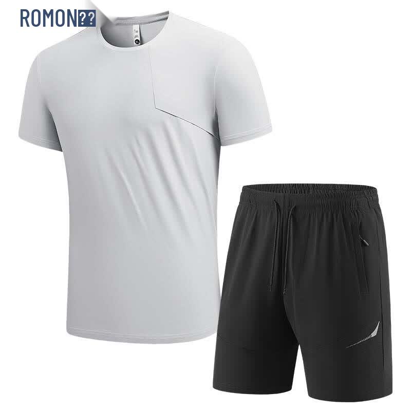 ROMON Men s Ice Silk Quick-Dry Athletic Set 5XL