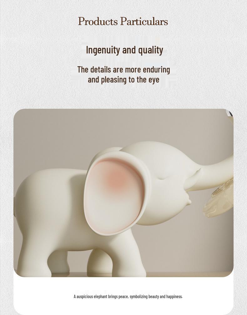 Auspicious Ruyi Elephant Ornament for Home, Office, and Wine Cabinet Decor