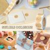 500 Stickers Per Roll, Kraft Paper Self-Adhesive Round Decorative Labels for Handmade Baking, Envelope Sealing, Crafts, Gift Bags, PVC, Durable, Non-D