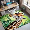 Custom Name Giraffe Printed Carpet,Rug for Office Chair Living Room Bedroom Kitchen Room Decor Gifts.