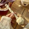 3pcs Ceramic Soup Spoons Cute Serving Spoons with Long Handle Star Pattern Tablespoons for Desserts Yogurt Appetizers Soup Coffee (Yellow, Purple,
