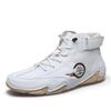 Men's Mid-top Casual Shoes with Hand-stitched Microfiber Leather and Octopus Outsole - Plus Size
