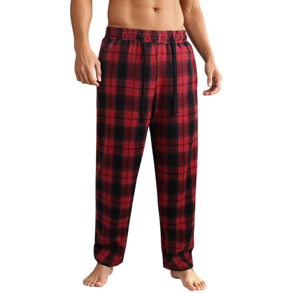 Men's Plaid Stripe Casual Pants Men's Casual Fashion Pajama Pants