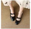 Fashion 2024 Autumn New Fashionable Retro Low Heel College Style Single Shoes Coarse Heel Shallow Bow Mary Jane Shoes for Women