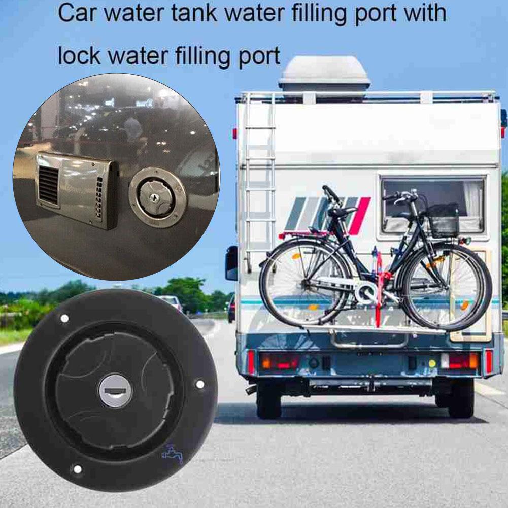 Gravity Freshwater Inlet Lockable Leakproof Water Inlet Filler Cap with 2 Keys for RV Motorhome RV Parts Accessories C0Y1