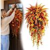 ABKP-Kunstmatige Herfst Oogst Hangmand UV-Bestendig Waterdicht Nep Herfstbloemen, Voor Deuren, Portieken, Schouwen, Tuin & Bruiloften