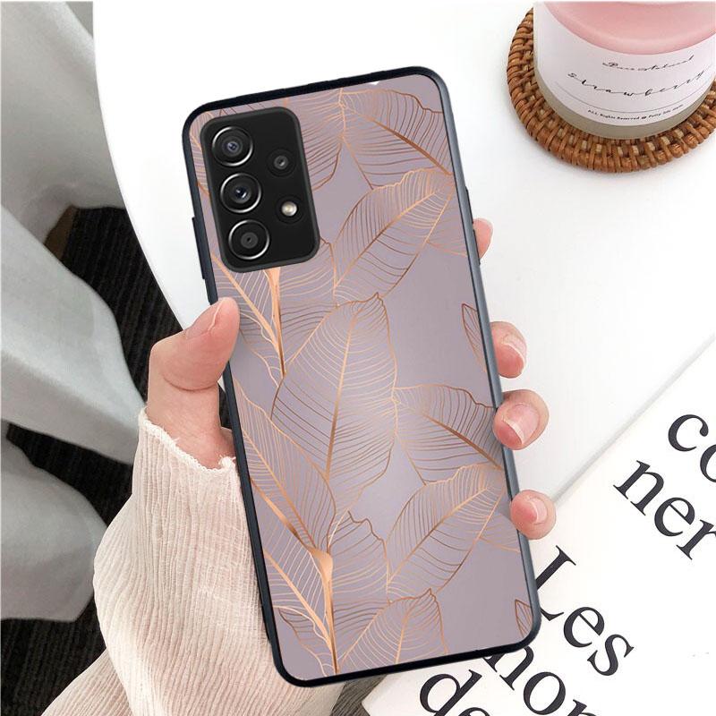 Rose Gold Pink Heart Love Butterfly Phone Case for Samsung Galaxy A13 A22 A12 A32 A71 A11 A21S A33 A52 A72 A51 A50 A70 A31 M31