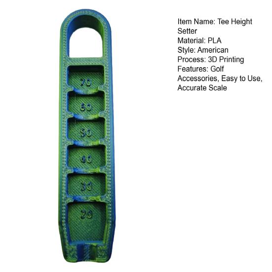 Golf Tee Height Setter 20-70MM Indoor Outdoors Consistent Swings Training Aid 3D Printed Tee Height Positioner Adjuster Golf Accessories
