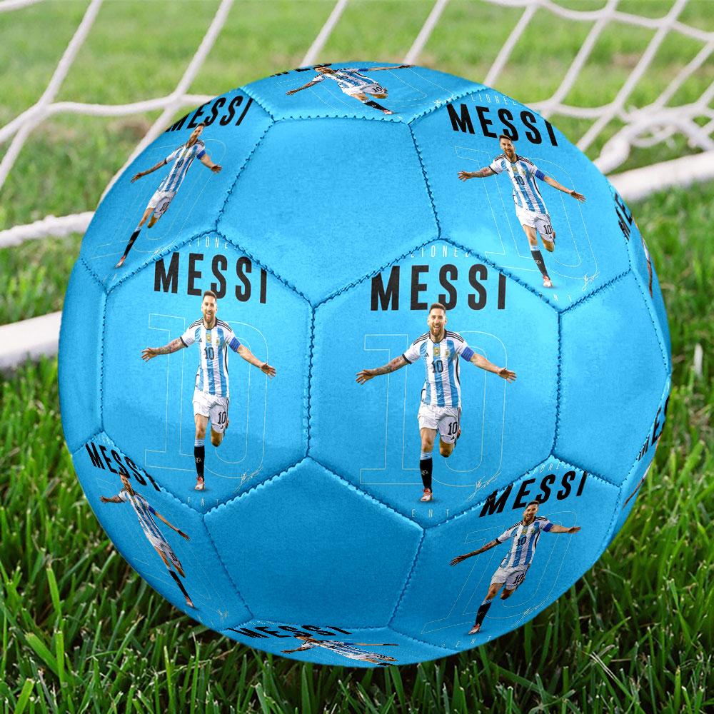 1PZ Pallone da Calcio Messi Athletic Power taglia 5 Pallone da Calcetto PrahaColorato Per Tutte le Età Cucito a Macchina PVC Pronto per la Competizione Resistente Alto Rimbalzo
