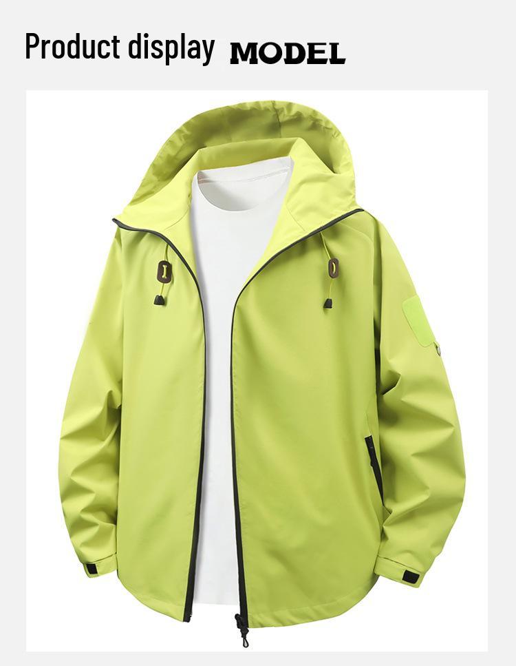 Unisex Winddichte Wasserdichte Kapuzen-Outdoorjacke: Trendig & Vielseitig für Frühling und Herbst