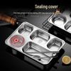 Large 304 Stainless Steel Divided Lunch Tray