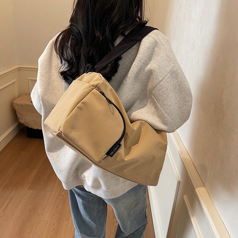 Sports Style Large Capacity Fitness Bag Contrast Color Design Shoulder Crossbody Bag Pillow Bag