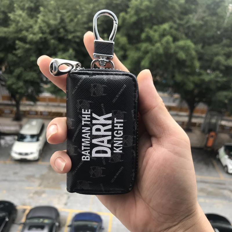 Cute Cartoon Key Bag Men Women PU Leather Key Holder for Car Metal Key Chain Creative Mini Zip Coin Purse Car Key Case Cover