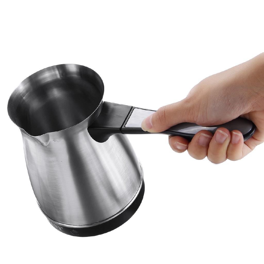 Stainless Steel Portable Greek Turkish Coffee Maker Pot Electric Moka Pot Coffee Kettle Office Electric Coffee Machine