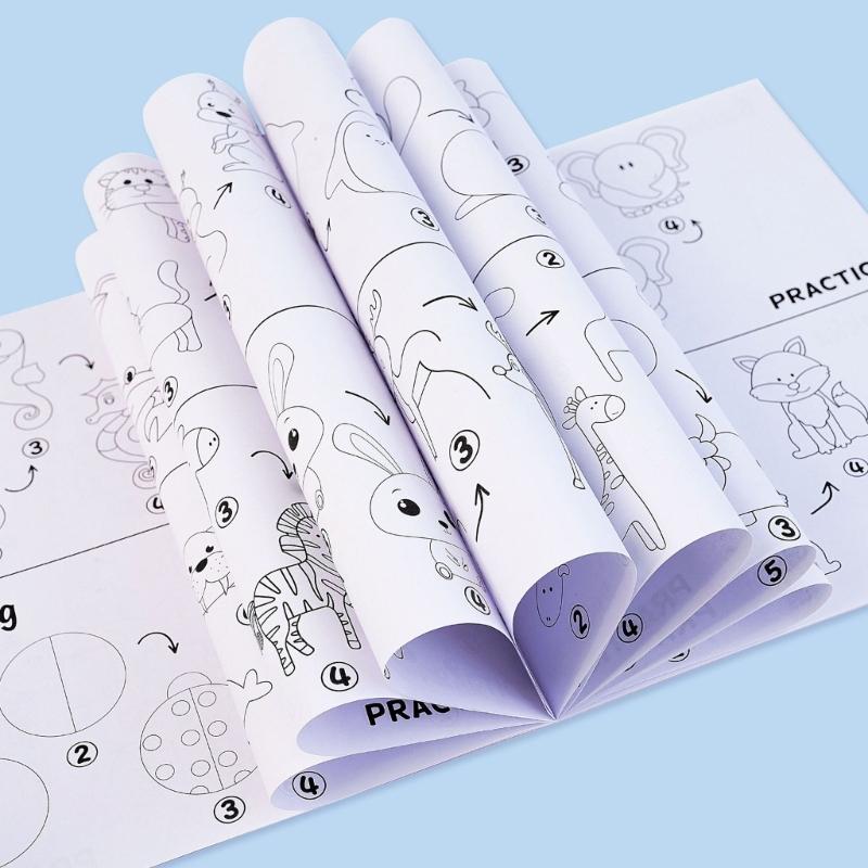 Schritt-für-Schritt-Zeichnungsbuch Lieblich Pädagogisch Frühes Lernen Essen Tier-Themen Malbuch Einfach zu Zeichnen