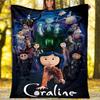 1pc Coraline2 Theme Blanket - Digital Print, Polyester, Cozy for All Seasons, Perfect for Outdoor, and Travel