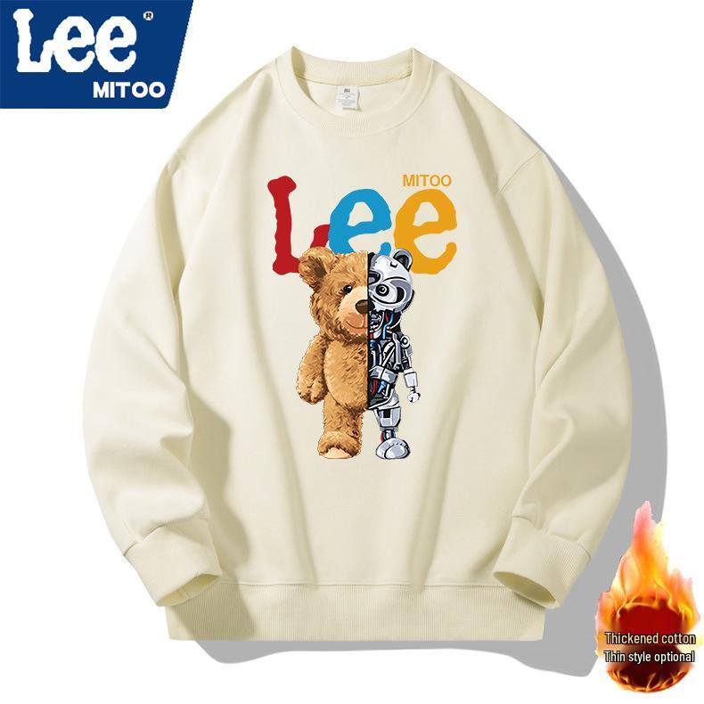 Lee & Mitoo Co-Branded Unisex Light Luxury Fleece-Lined Casual Sweatshirt, Autumn/Winter 2025 Collection