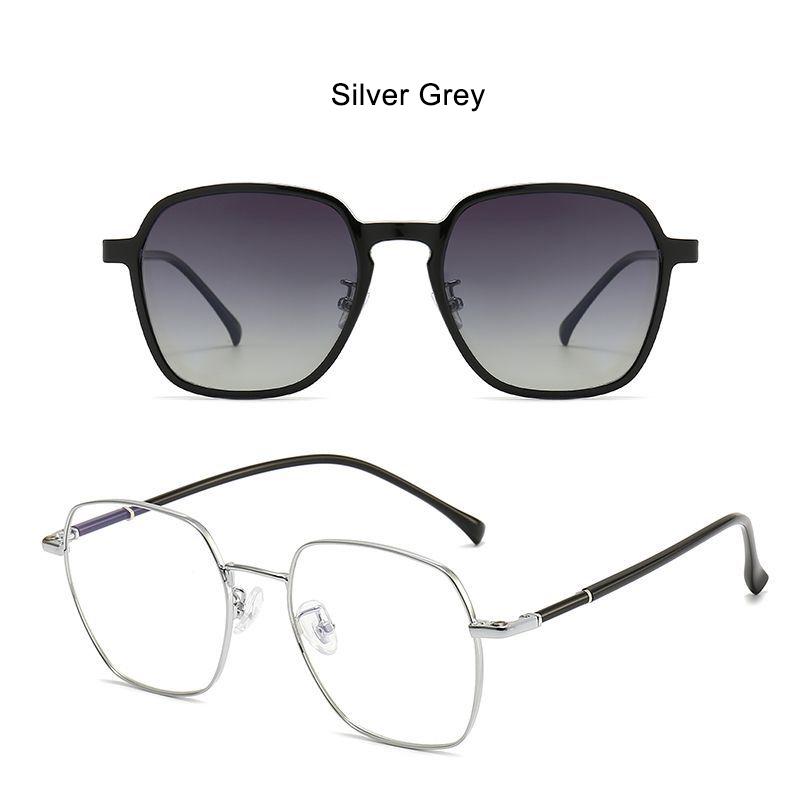 

New Unisex Anti Blue Light Myopia Glasses 2 In 1 Clip On Round Eyeglasses Computer Female Driving Glasses For Minus Vision -2 -3 No Anti blue 0 серебряный серый