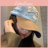 Distressed Fashionable Denim Baseball Hat For Adults With Design Embroidered
