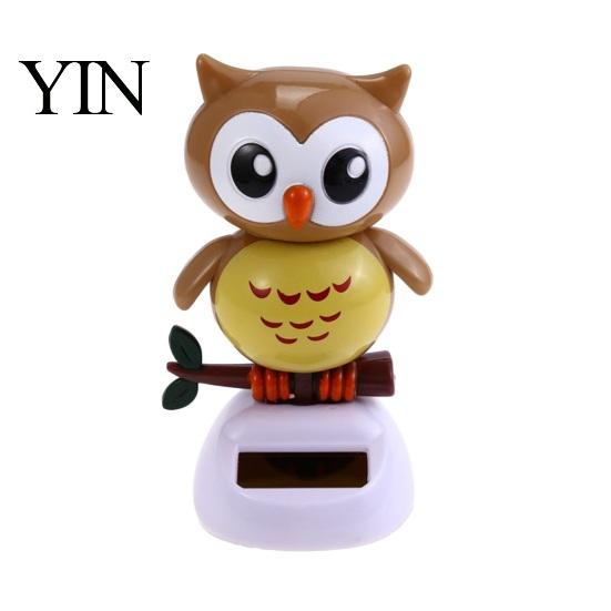 Solar Shaking Head Toy Funny Dancing Duck Toys, Creative Fun Swinging Stable Base Car Ornament Owl Decorations Desktop Ornaments Interior Cute