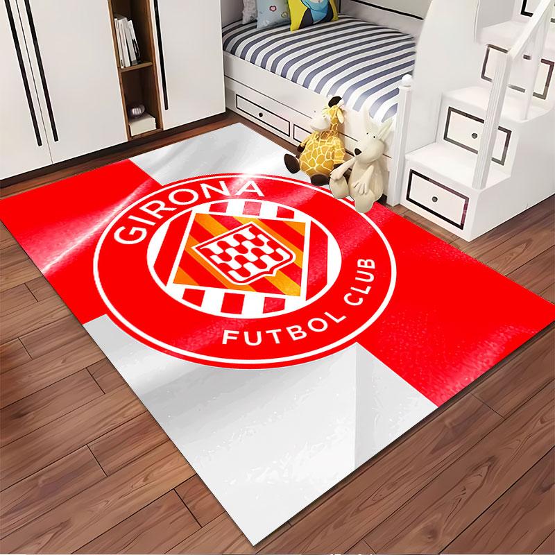 Girona FC Logo Red Carpet suitable as a non-slip mat for the living room or bedroom sofa
