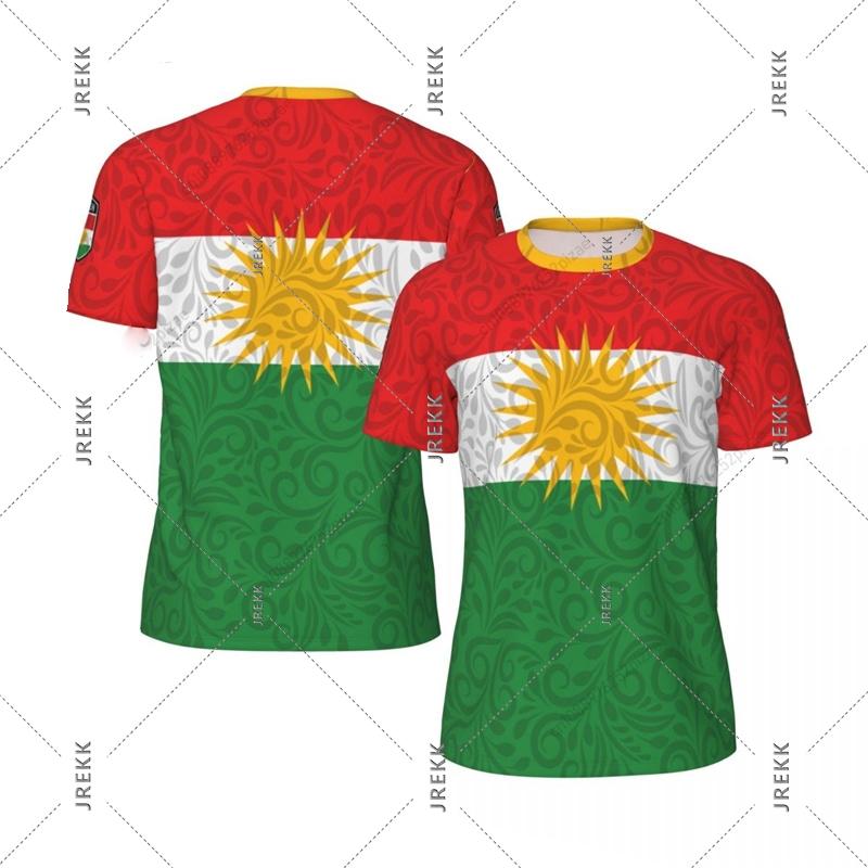 Kurdish Flag Print T-shirt for Men Football Sport Street Casual Short Sleeve O-neck T Shirts Run Summer Fashion Kurds Tee Top
