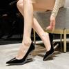 Moda 2025 Nowe czółenka dla kobiet Buty na wysokim obcasie Damska moda Lakierowana skóra Seksowny szpiczasty nosek Cienki obcas Buty ślubne Plus size