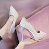 Sexual Temperament Fringed High Heels Spring and Autumn New Pointed Tip Thin Heel Shallow Mouth Rhinestone Single Shoes Waterproof Table Women's Shoes
