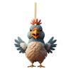Acrylic Playful Christmas Chicken Car Pendant For Cheerful Holiday Home Decoration