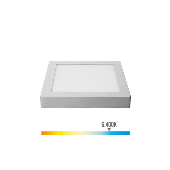 Plafonnier LED Carré EDM - 20W - 1500 Lumens - 6400K - Chromé - 31597
