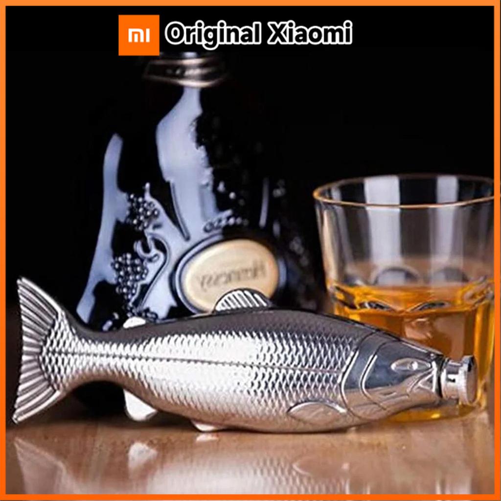 Xiaomi 4.5oz Creative Fish Shape Wine Pot Funny Presents Novelty Liquor Travel Bar Drinkware Gifts Stainless Steel Fish Hip Flask