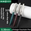 Stilou Retro Hero 329, Nib Extra Fin Ascuns de 0.38mm, Alimentator prin Presare, Stilou Vintage pentru Caligrafie, Instrument de Scris pentru Elev și Profesor
