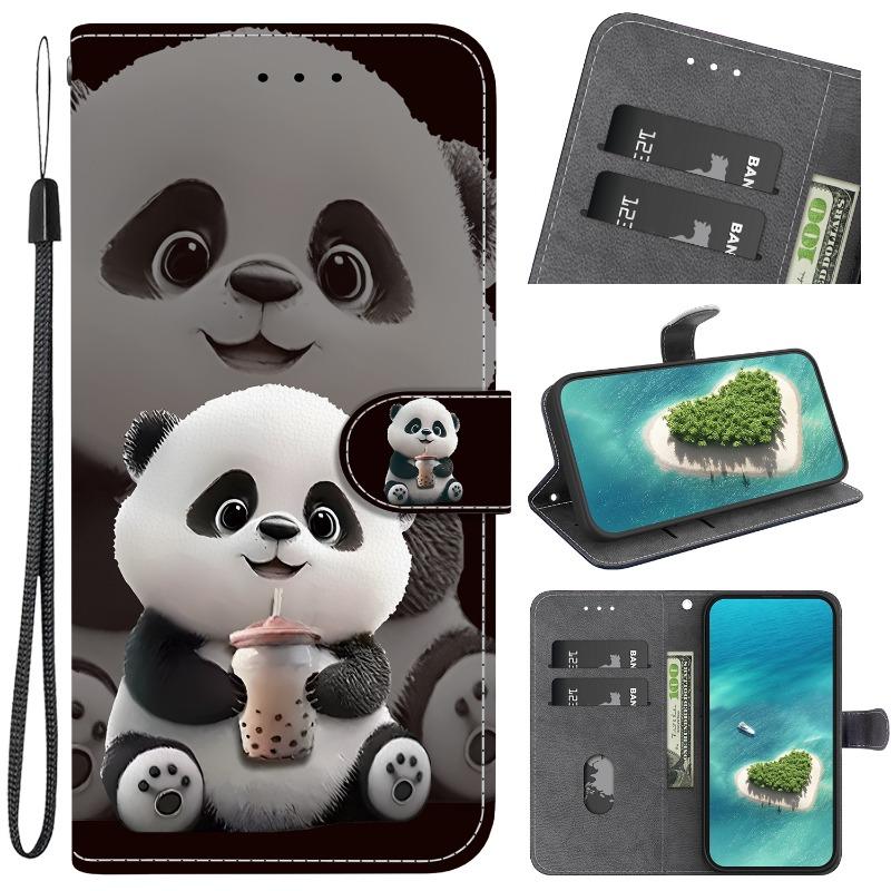 

I17e Air Rose Cat Bear Case for IPhone 17e 16e 15 14 Plus 13 12 Iphone17 Pro Max Cases Wallet Flip Stand Back Cover Strap Coque iPhone17