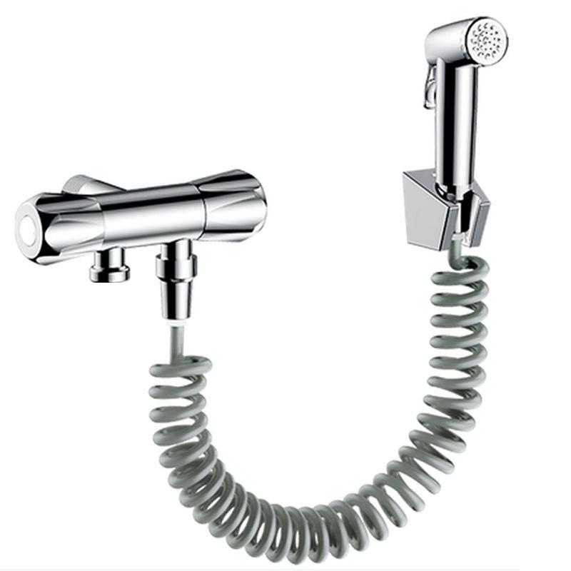 Modern Chrome Finish ABS Handheld Bidet Sprayer Kit with Brass Valve Core for Hotel Use Toilet Attachment
