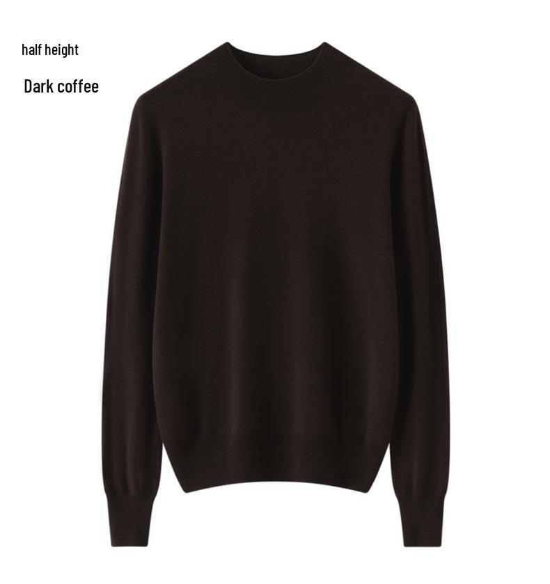 Women's 100% Pure Wool Seamless Knit Sweater, Machine Washable, Round Neck Spring Top