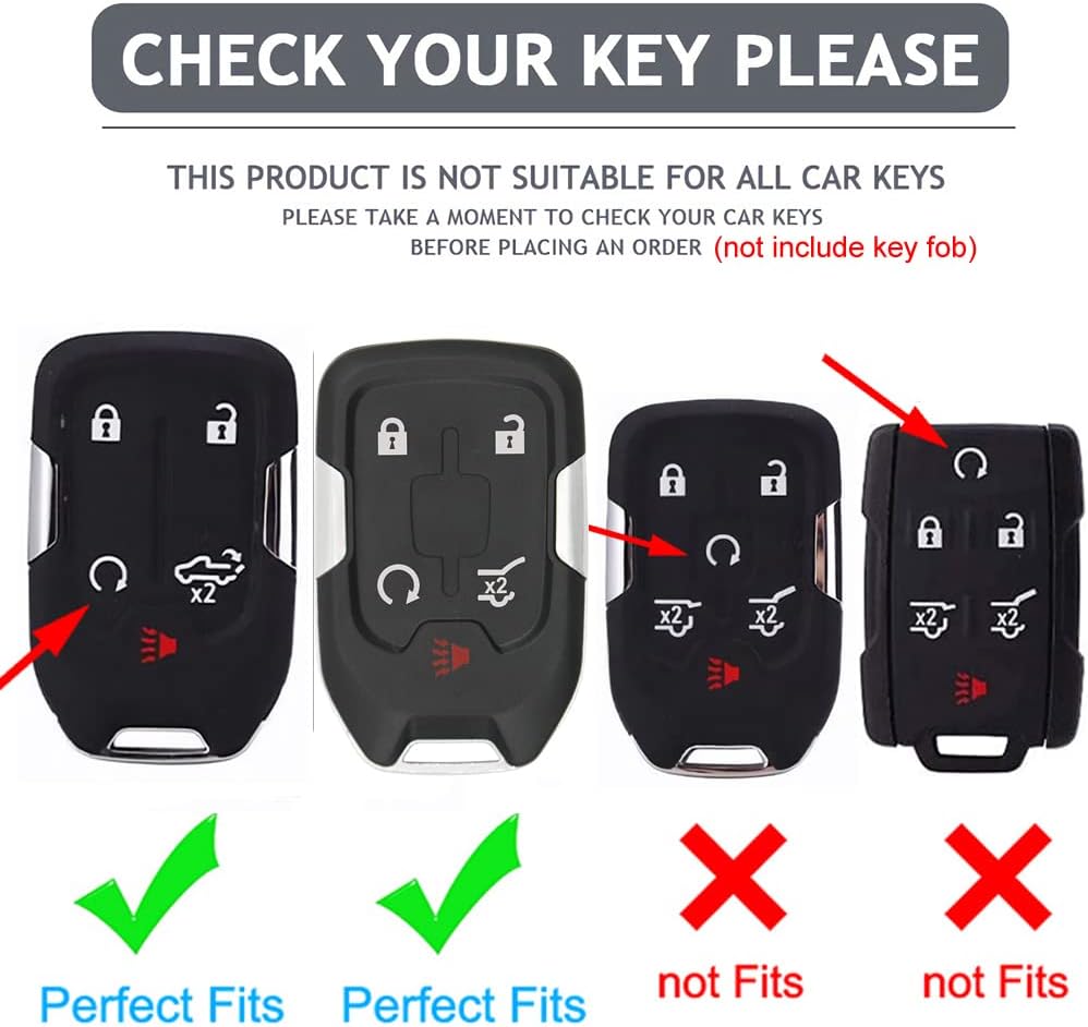 Key Fob Cover for GMC Chevy Sierra and Chevrolet Silverado Premium Soft TPU Full Cover Protection Key Fob Case Remote Key Holder 5 Buttons (A-Ivory)