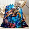 1pc Ocean Life Adventure Blanket Soft and Warm for Sofa Office Camping Travel Livingroom Great Gift for Friends and Family Comfortable