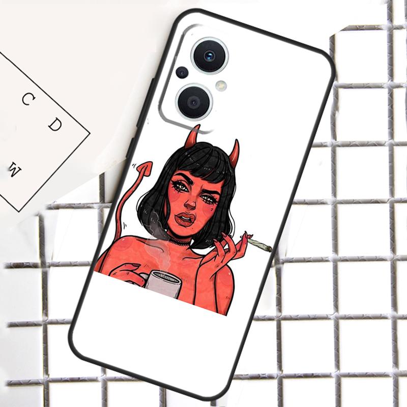 Devil Woman Phone Case For OPPO Reno 8T 7 8 Lite 14F 14 13 12 11 F 10 Pro OPPO Find X8 X6 X5 Pro Cover