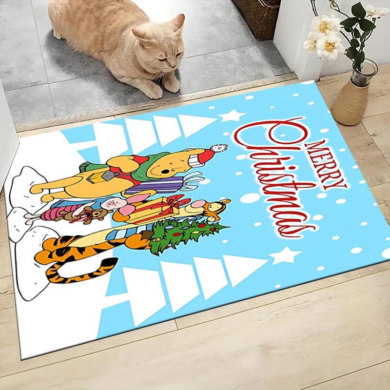 Christmas Winnie Pooh Tigger Carpet Rug Soft Washable Anti Slip Home Living Room Sofa Mats Personalized Christmas Rug