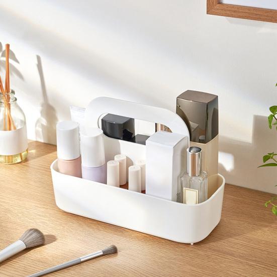 Desktop Storage Box Makeup Organizer with Handle Strong Load-Bearing Large Capacity Tissue Box Remote Control Holder