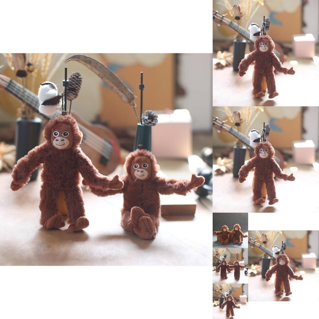 Cute Adorable Monkey Plush Toy Keychain Soft Stuffed Animal Doll For Bags 20cm