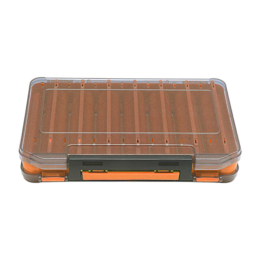Doppelseitige Köderbox mit 14 Fächern für Wobbler Angelköder Haken Zubehör Aufbewahrungs Organizer Box