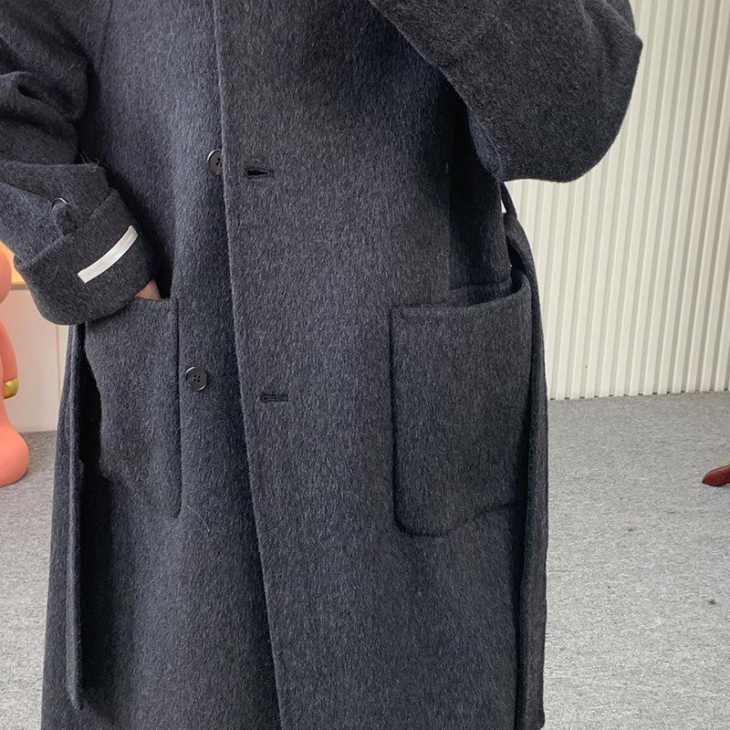 Double-sided cashmere coat 016 loose lazy woolen coat long double-sided cashmere coat