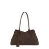 Women's Retro Suede Tote Bag - Large Capacity Frosted Shoulder Bag for Autumn 2025
