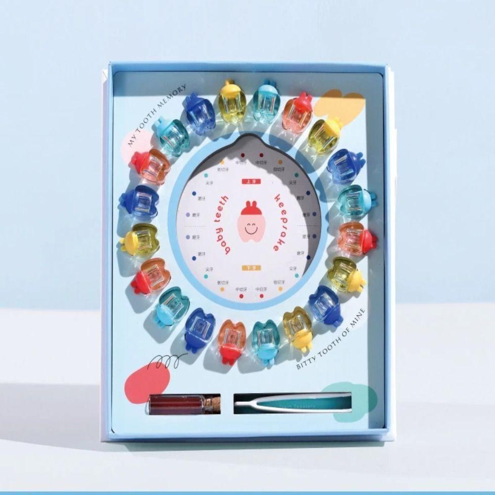 Cartoon Milk Teeth Organizer Wooden Breast Teeth Case Keepsake Baby Tooth Box  Infant
