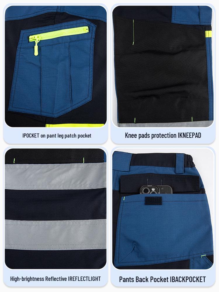 Tear-Resistant Multi-Pocket Work Pants for Spring and Autumn