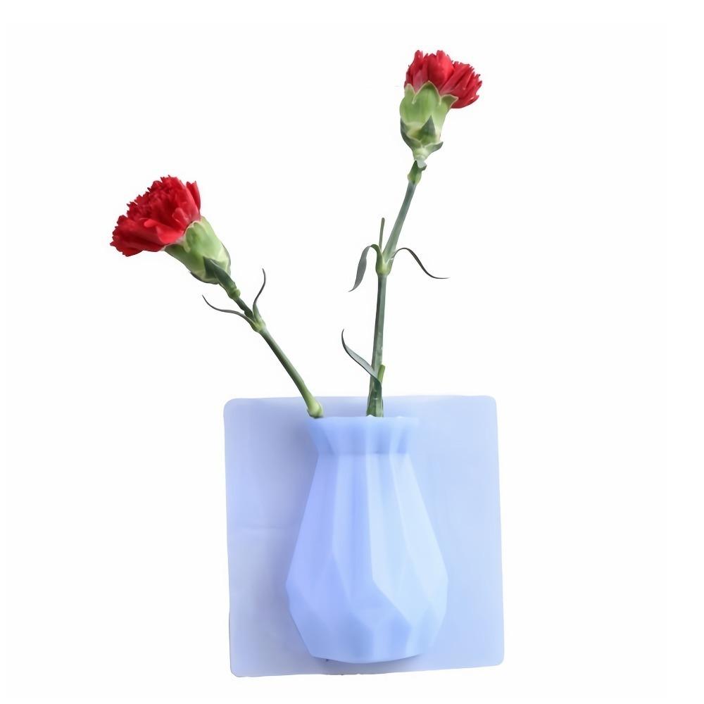 Silicone Magic Sticker Vase Reusable Decorative Vase Hot Wall-mounted Vase  Dried Flowers