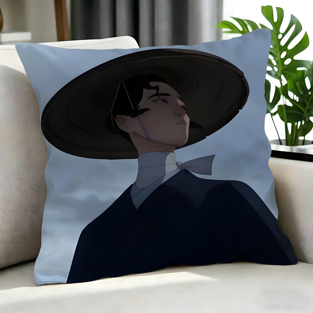 Anime BBlue Eye Samurai Cushion Cover Cushion Cover Set Pcs x x x Pillowcase Decorative Sofa Home Decor
